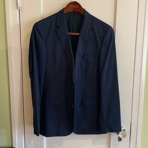 Hugo boss blue checkered suit jacket